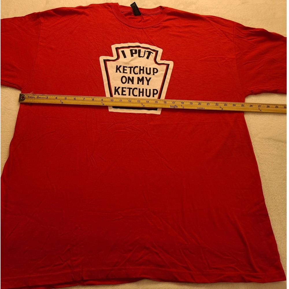 M&O Gold Men's XXL Red I Put Ketchup On My Ketchup Graphic TShirt Funny Food Tee - Picture 9 of 14
